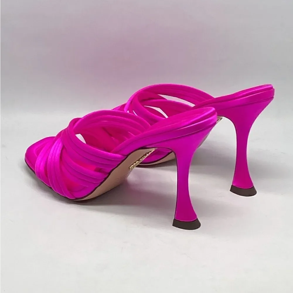 Aquazzura Oahu 95MM Strappy Satin Sandals size 37